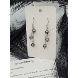 Boucles d'Oreilles Hématite