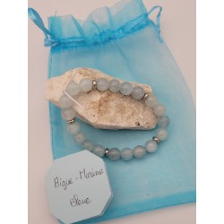 Bracelet en Aigue Marine Bleue